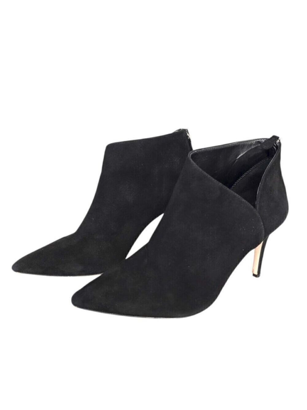 Enzo Angiolini Ruthley Black Suede Pointed Toe Stiletto Ankle Bootie Sz 9.5M